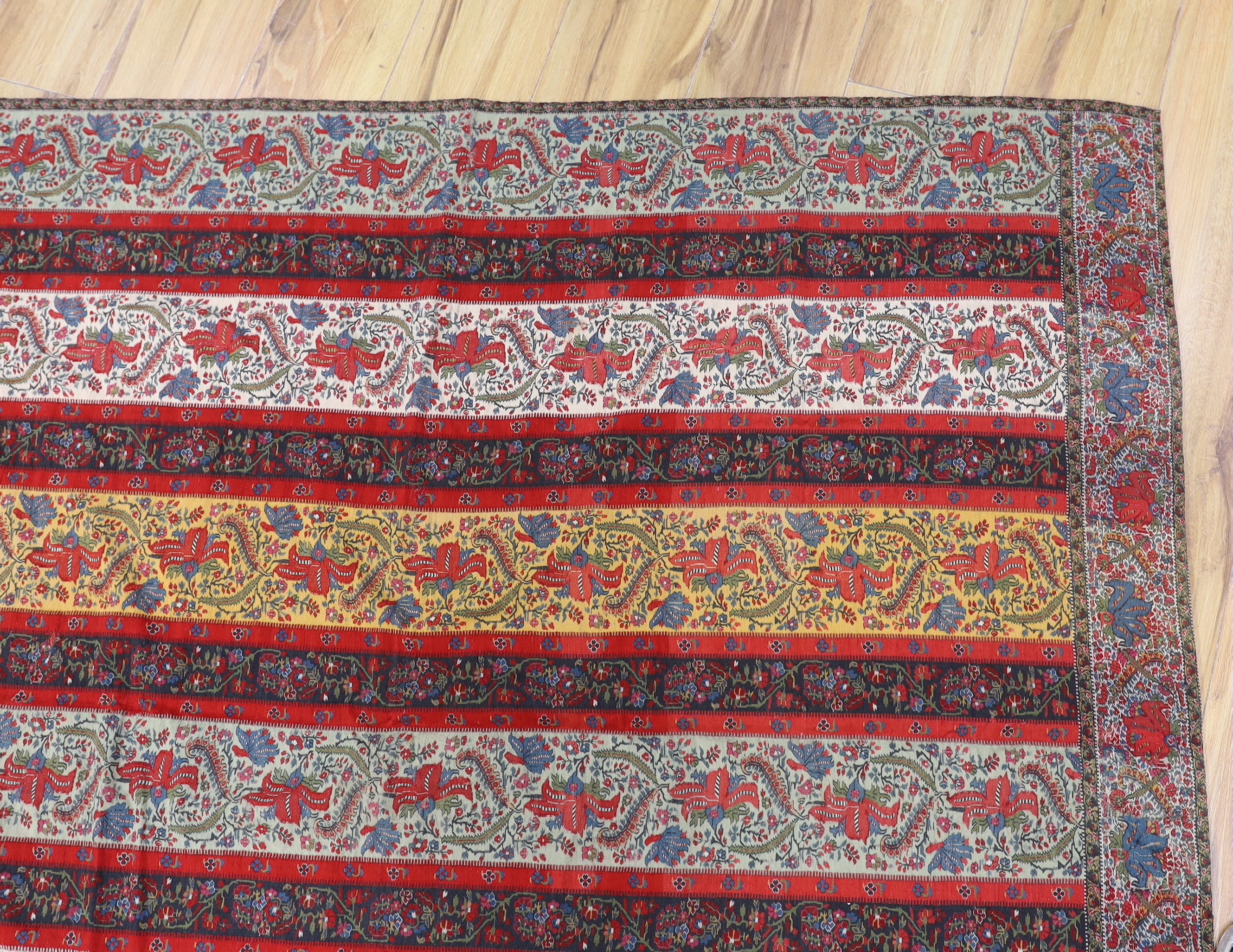 A fine Indian shawl, cut into a cloth, 19th century